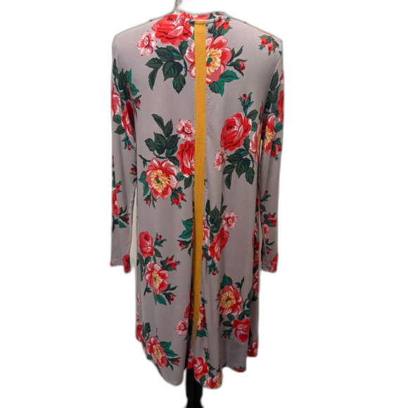 Matilda Jane Say I'm a Dreamer Floral Swing Dress Gray Long Sleeve Size Large - Picture 4 of 6